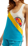 Ellesse γυναικείο αμάνικο μπλουζάκι SRE08619 λευκό μπλε κίτρινο