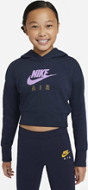 Nike Παιδικό Φούτερ Cropped με Κουκούλα CZ6234-451 μπλε Nike Παιδικό Φούτερ Cropped με Κουκούλα CZ6234-451 μπλε