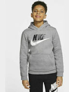 Nike Fleece Παιδικό Φούτερ με Κουκούλα CJ7861-091 Γκρι 