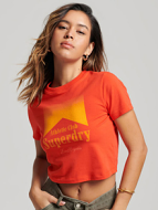 Superdry Code Graphic Κοντομάνικο Crop Top W1011184A-WUY Πορτοκαλί 