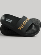 Superdry γυναικείες σαγιονάρες με φάσα WF310185A-M4R BLACK/METALLIC GOLD