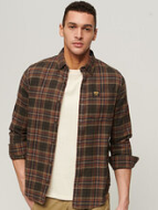Superdry Ανδρικό Πουκάμισο Μακρυμάνικo Καρό M4010727A-6BC Χακί
