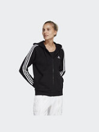 Adidas Essentials 3-Stripes French Terry Regular Full-Zip Hoodie Γυναικεία Ζακέτα Φούτερ με Κουκούλα IC8769 Black