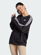 ADIDAS Γυναικείο Φούτερ 3-Stripes Fleece Oversized HZ5759 BLACK/WHITE