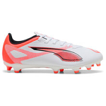 Puma Ultra 5 Play FG/MG Ποδοσφαιρικά Παπούτσια με Τάπες 108169-01 WHITE/BLACK/GLOWING RED