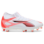 Puma Ultra 5 Play+ FG/AG Ποδοσφαιρικά Παπούτσια με Τάπες 108168-01 WHITE/BLACK/GLOWING RED