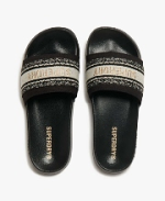 Superdry D2 SDNA Webbing Interest Pool Slide Παντόφλα Γυναικεία WF310241A-02A BLACK