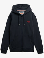Superdry Essential Logo Zip Hoodie M2014128A-ENV ECLIPSE NAVY/RED