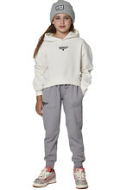 Body Action Girl's Fleece Trousers  022504-03 STONE GREY