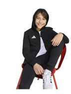 ADIDAS ENT26 FZ HOOD Y Παιδική Φούτερ Ζακέτα με Κουκούλα και Τσέπες KH1782 BLACK/WHITE