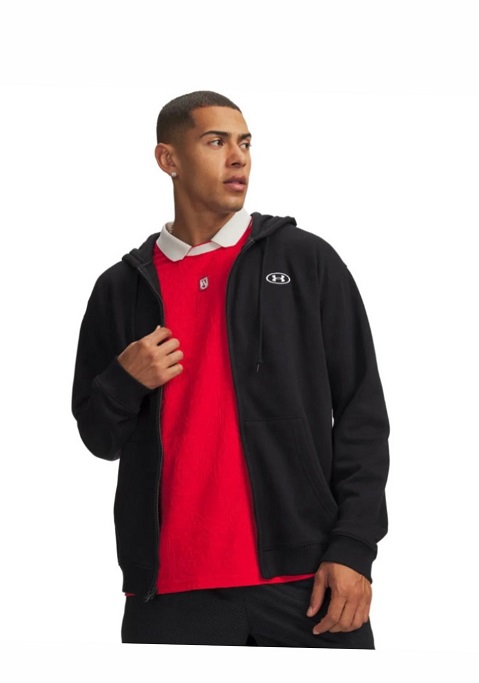 UNDER ARMOUR RIVAL FLC FZ Ζακέτα με Κουκούλα 6013451-008 BLACK