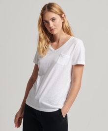 Superdry Γυναικεία Μπλούζα Organic Cotton V-Neck W1010521B-01C Optic