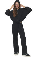 BODY ACTION WOMEN'S WIDE-LEG TROUSERS 021633-01 BLACK