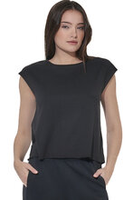 Body Action Women's Modal Cropped Top 041619-1 BLACK
