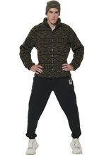 BODY ACTION MEN'S PRINTED SHERPA-FLEECE JACKET 073631-01 GREY INDIAN MOUNTAIN