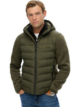Superdry Hooded Storm Knit Hybrid Jacket M5012293A-B9X KHAKI GREEN MARL Superdry Hooded Storm Knit Hybrid Jacket M5012293A-B9X KHAKI GREEN MARL