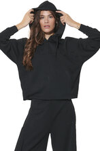 BODY ACTION WOMEN'S MODAL HOODED JACKET 071631-01 BLACK 