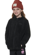 BODY ACTION GIRL'S FLUFFY FLEECE JACKET 072606-01 BLACK
