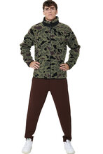 BODY ACTION MEN'S PRINTED SHERPA-FLEECE JACKET 073631-17 WINTER LEAVES CAMO 