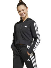 Adidas JG 3S FT FZ CRO Παιδική Φούτερ Ζακέτα με Κουκούλα JJ0956 BLACK